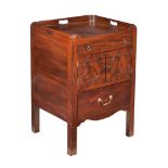 A George III mahogany bedside night commode