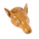 A Staffordshire pearlware fox-mask stirrup-cup