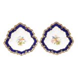 A pair of Royal Crown Derby trefoil dessert plates signed by Albert Gregory