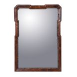 A George II walnut rectangular wall mirror