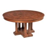 David Linley, a walnut, burr walnut and sycamore inlaid extending dining table