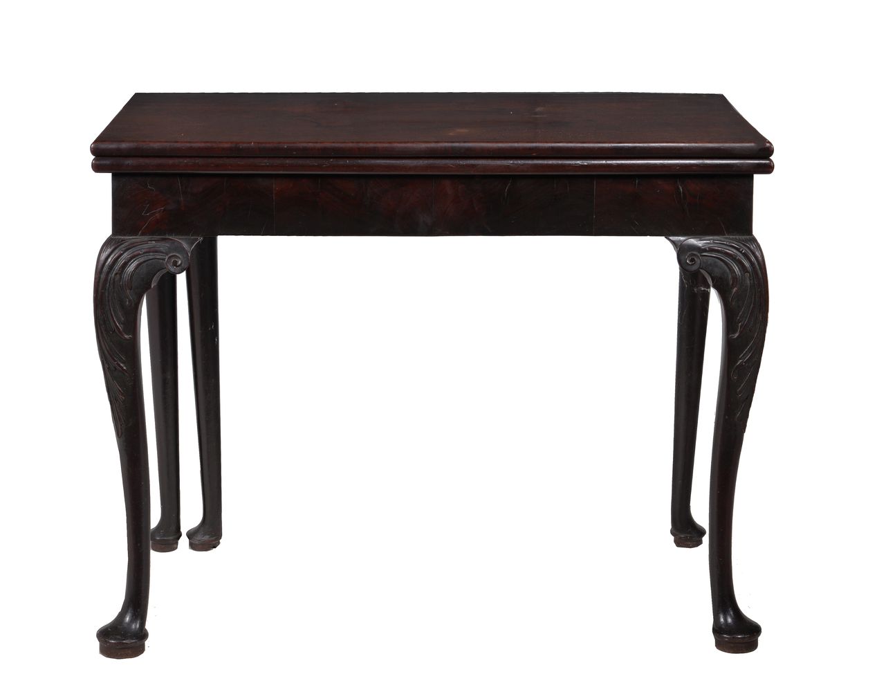 A George II mahogany folding tea table