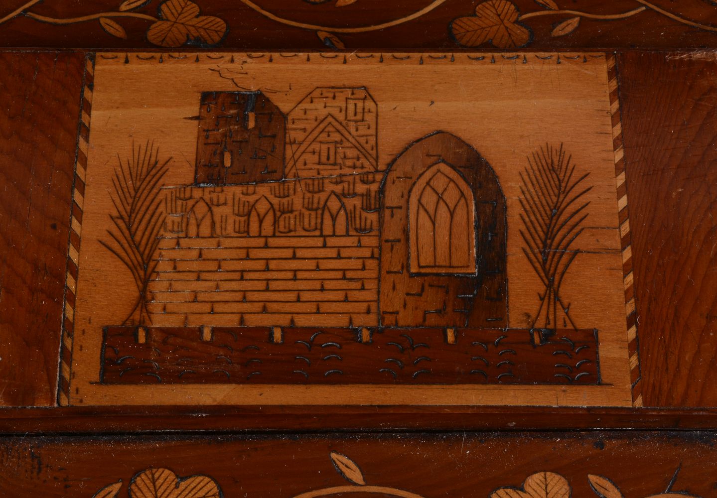 A Killarney yew wood and marquetry workbox - Image 2 of 3