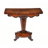 ϒ A William IV rosewood card table