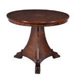 A Louis Philippe walnut and inlaid centre table
