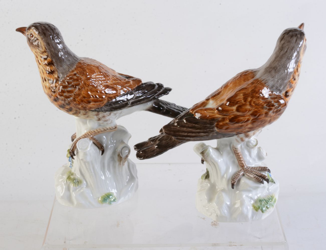 A pair of Meissen models of mistle thrushes - Image 2 of 3