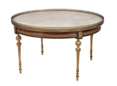 A marble topped coffee or low centre table in Louis XVI style
