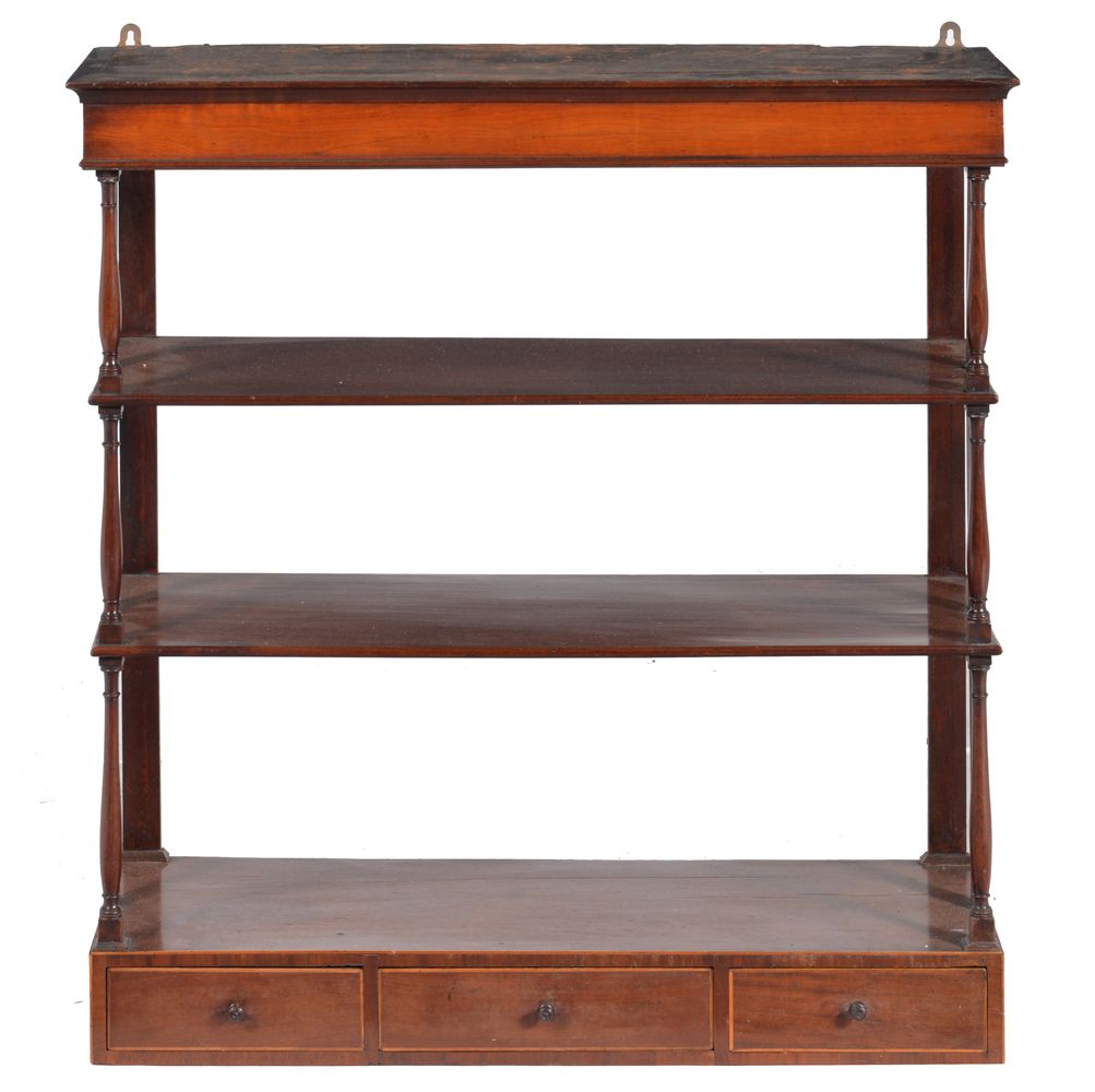 A flight of George III mahogany hanging shelves