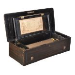 ϒ A Swiss rosewood and simulated rosewood musical box, S. Troll Fils