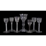 An assortment of 18th century English drinking glasses