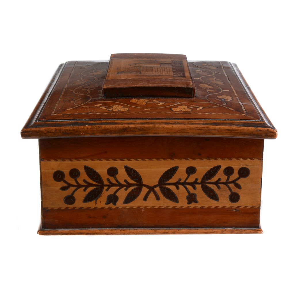 A Killarney yew wood and marquetry workbox - Image 3 of 3