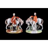 A Staffordshire equestrian group of Giuseppe Garibaldi (1807 -82) of Thomas Parr type