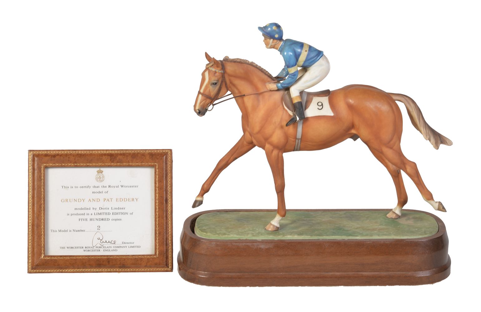 A Royal Worcester equestrian model of Grundy and Pat Eddery