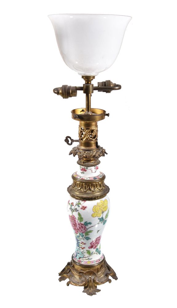 A pair of Chinese 'Famille Rose' gilt-metal mounted vases - Image 2 of 13