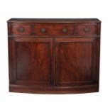 A Regency mahogany bowfront side cabinet