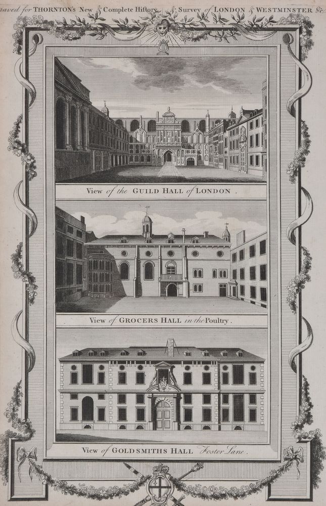 A set of six architectural engravings for Thornton's New and Complete History and Survey of London a - Image 3 of 12