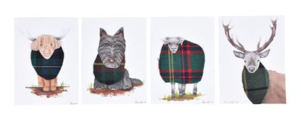 Ruaridh Lever-Hogg, Highland cow; Stag; Ram; Scottie dog