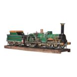 A 7 ¼ inch gauge model of the 2-2-2-2 Crampton tender locomotive ‘Liverpool’