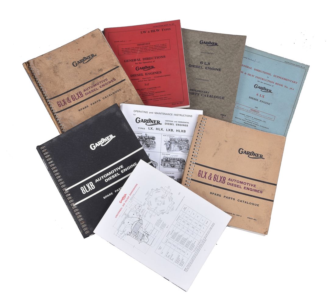 A collection of eight Gardner engine catalogues and manuals