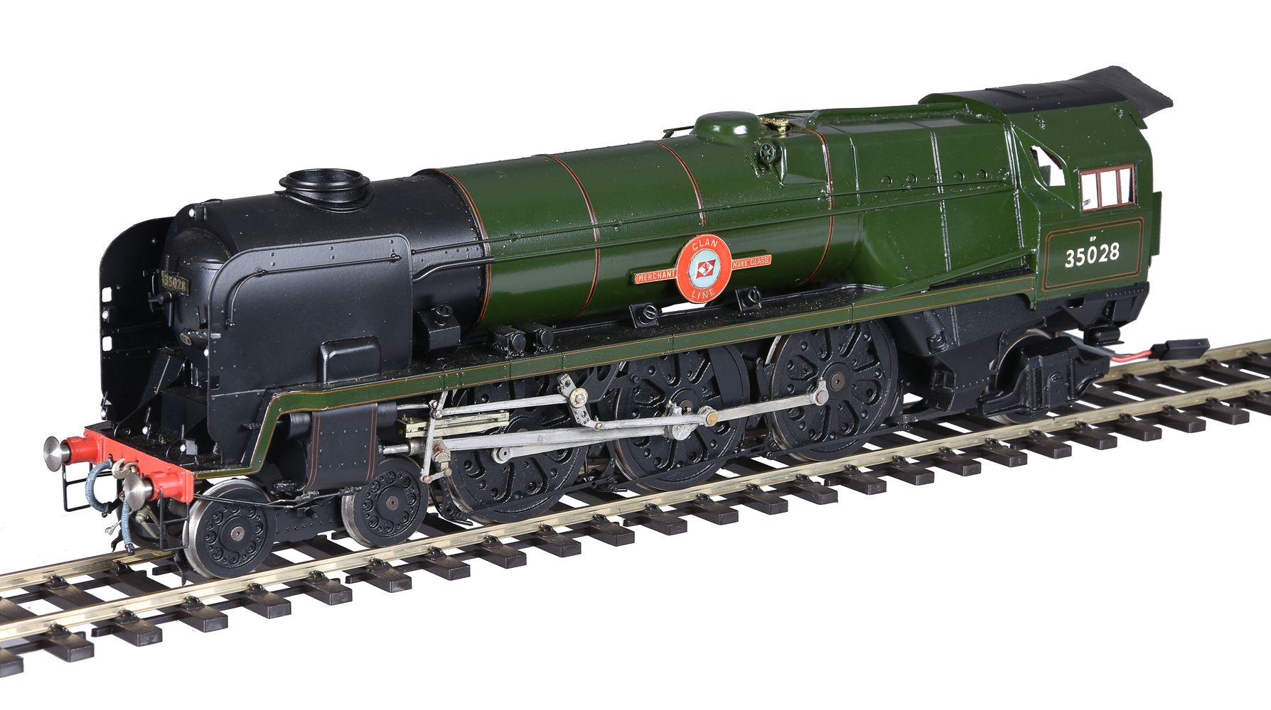 A gauge 1 model of a British Railways 4-6-2 rebuilt Merchant Navy Class tender locomotive No 35028 - Image 2 of 4