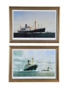 A framed prints of ‘M.V.Glengary’ and ‘S.S Peleus’ ships