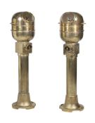A pair of polished brass repeater compasses