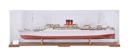 A cased static model of the passenger ship ‘Edinburgh Castle’