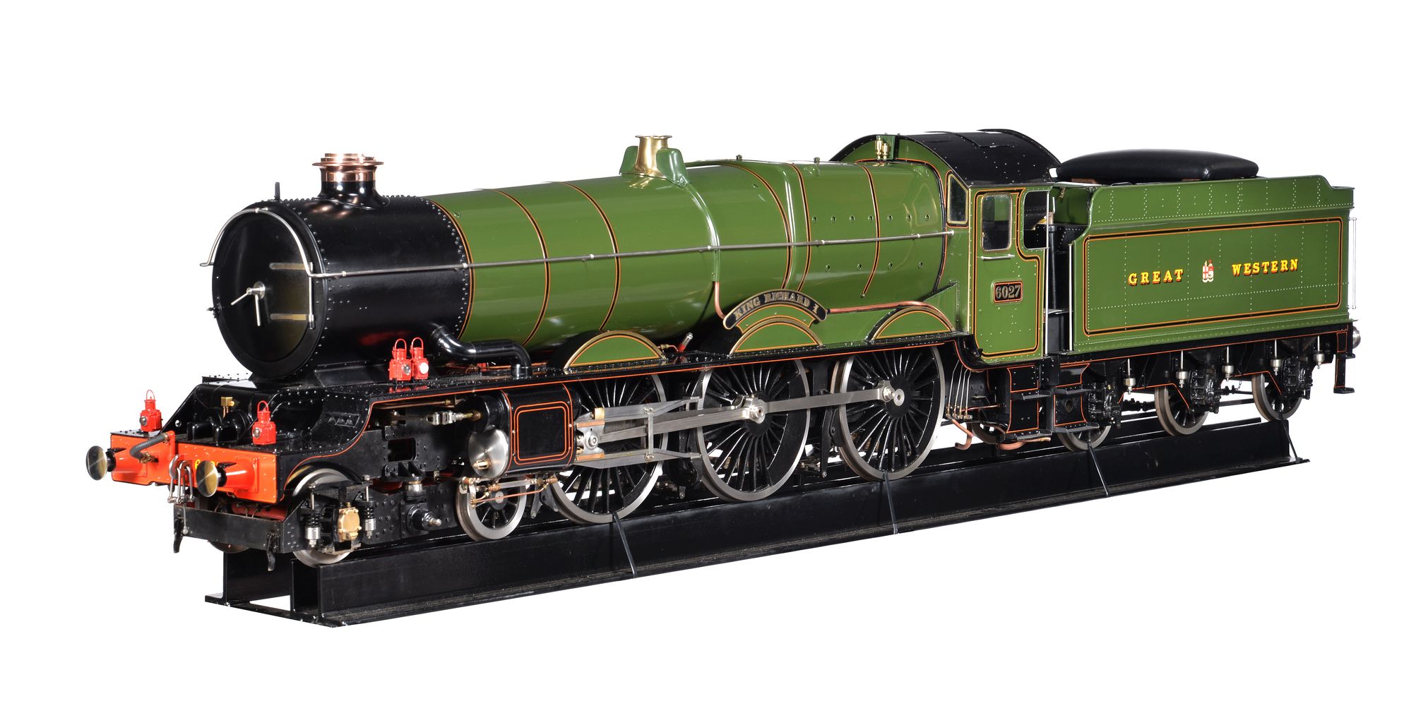 A 7 ¼ inch gauge model of a Great Western Railway King Class 4-6-0 tender locomotive No 6027 ‘King