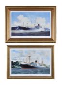 A framed prints of 'M. V. Glenlyon’ and 'M.V.Carnatic’ ships