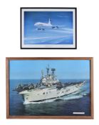 A framed prints of ‘Ark Royal’ and ‘A Hard Act to Follow’