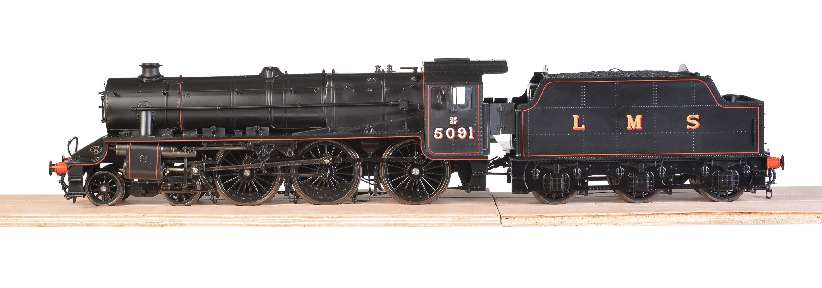 A gauge 1 model of a Class 5MT Stanier 'Black 5’ tender locomotive No 5091