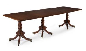 A George IV mahogany triple pedestal dining table