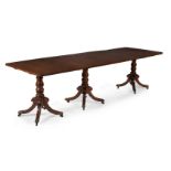 A George IV mahogany triple pedestal dining table