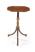 ϒ A Regency rosewood, simulated rosewood and parcel gilt tripod table