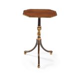 ϒ A Regency rosewood, simulated rosewood and parcel gilt tripod table