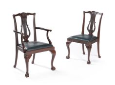 A set of ten mahogany dining chairs