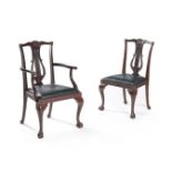 A set of ten mahogany dining chairs