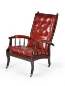 A Victorian mahogany reclining armchair