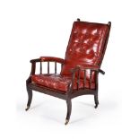 A Victorian mahogany reclining armchair