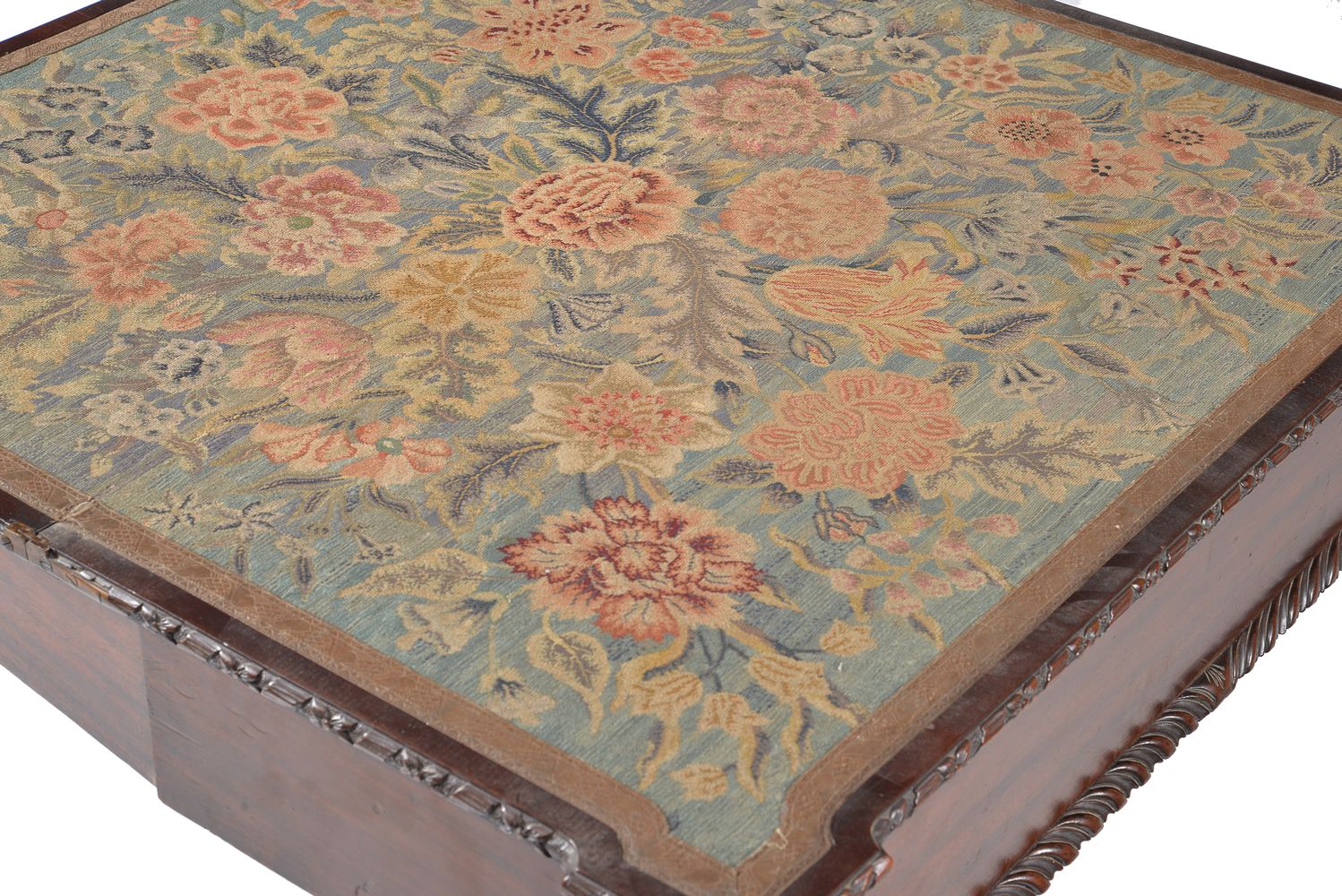 A mahogany and needlework inset folding card table - Image 4 of 5