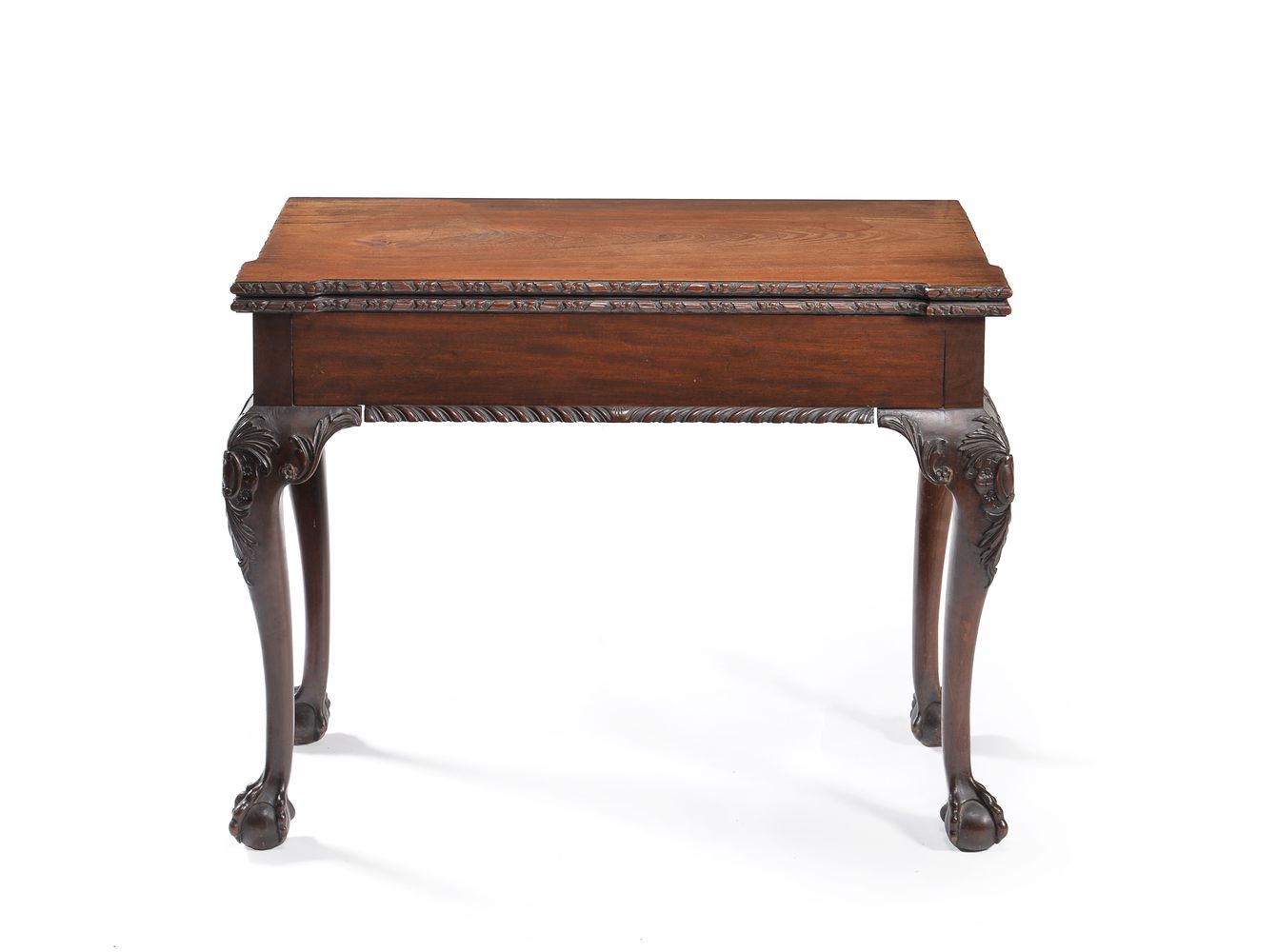 A mahogany and needlework inset folding card table - Image 2 of 5