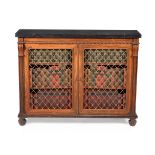 ϒ A George IV rosewood and marble topped side cabinet