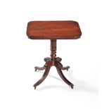 ϒ A Regency mahogany and rosewood crossbanded pedestal table