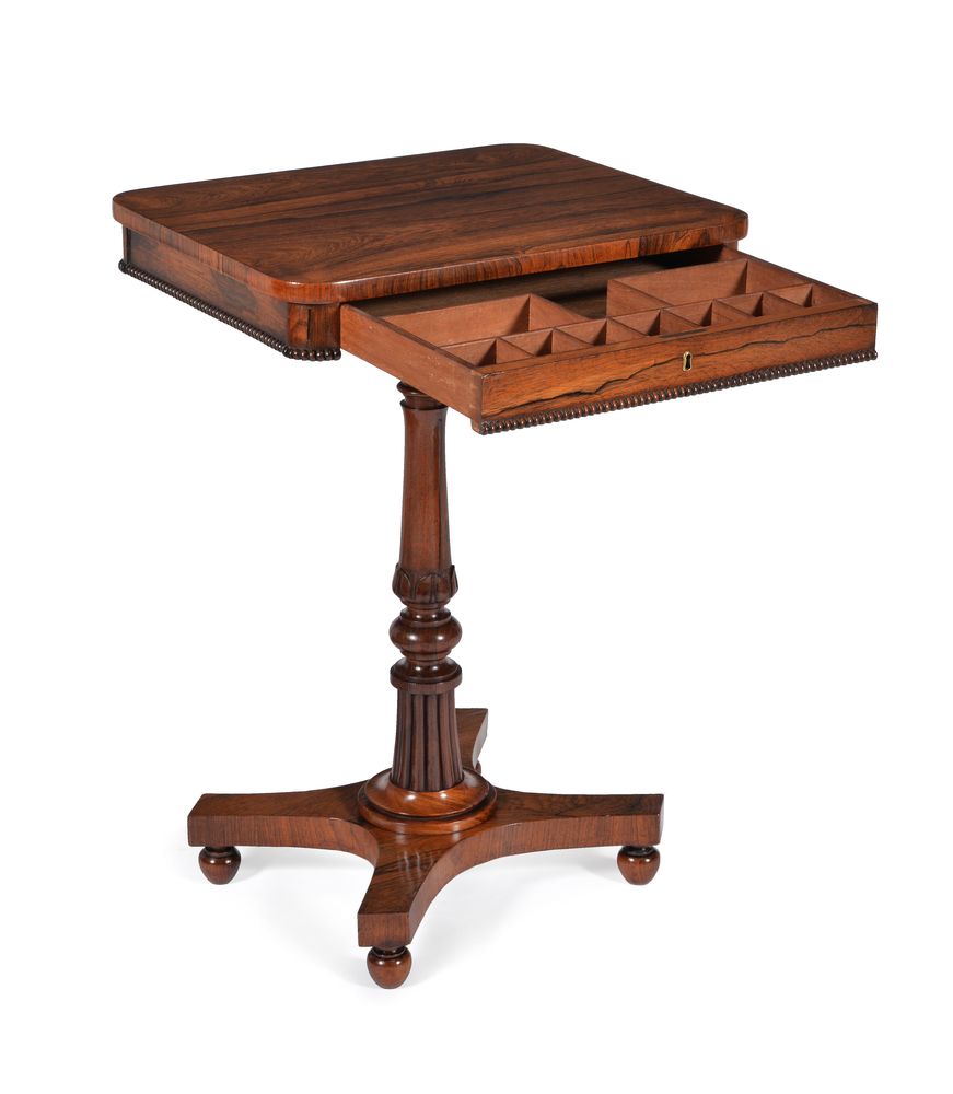 ϒ A Regency rosewood pedestal occasional table - Image 2 of 6