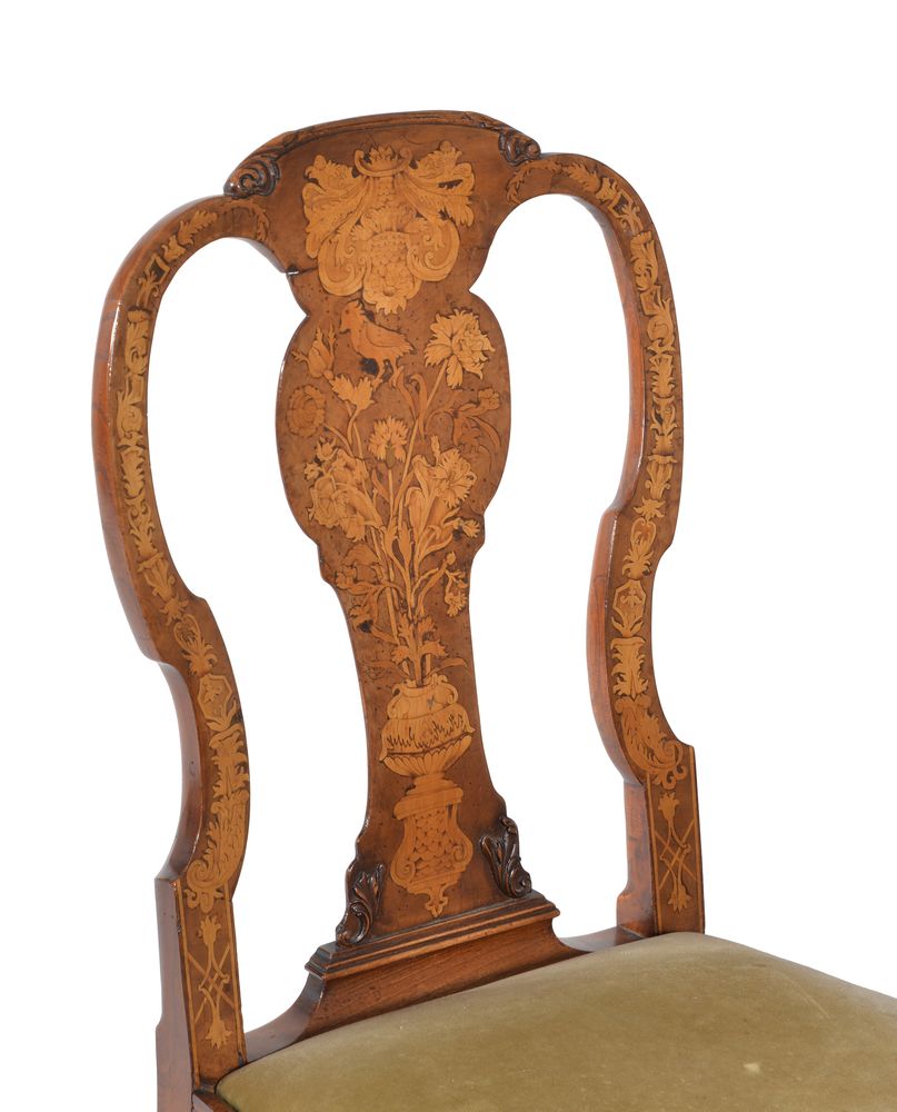 A Dutch walnut and marquetry chair - Image 5 of 5