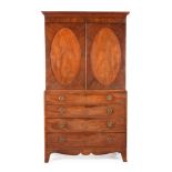 A Regency mahogany and inlaid linen press