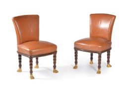 ϒ A set of six Regency rosewood and gilt metal mounted library chairs