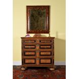 A William & Mary walnut and ebonised chest of drawers