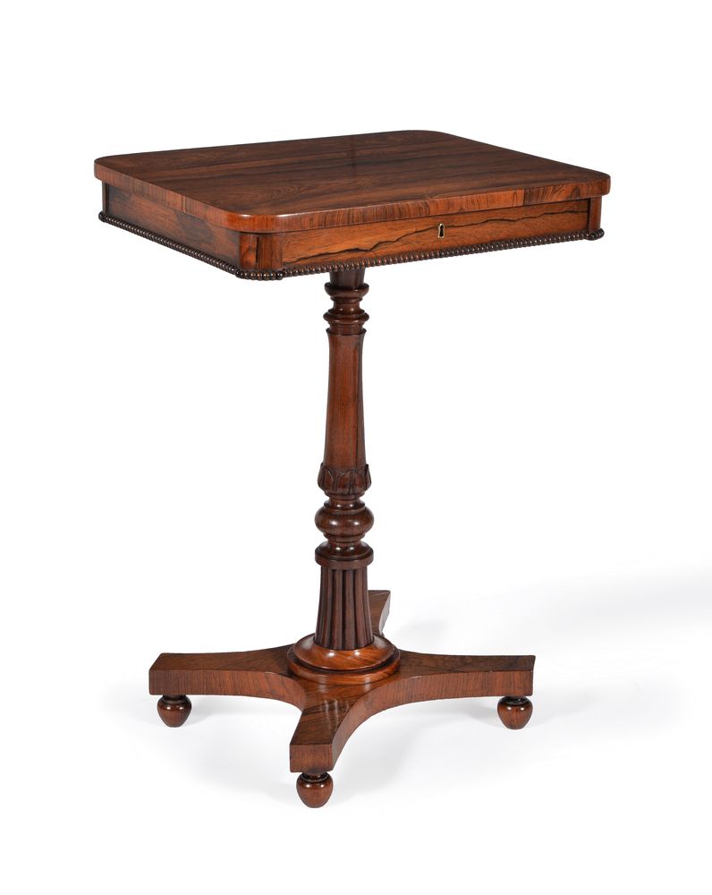 ϒ A Regency rosewood pedestal occasional table