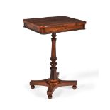 ϒ A Regency rosewood pedestal occasional table